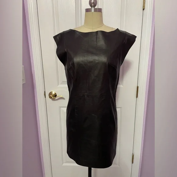 Susana Monaco | Dresses | Susana Monaco Black Lambskin Leather Dress |  Poshmark
